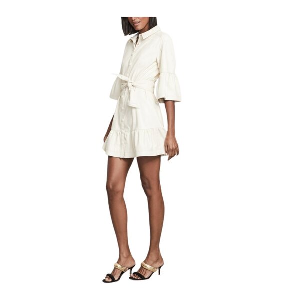 $558 Veronica Beard Luriane Vegan-Leather Dress. Size 10. - Picture 5 of 8